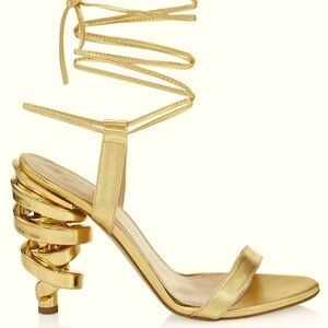 Keeyahri Gold Tamu Ankle Wrapped Sandal